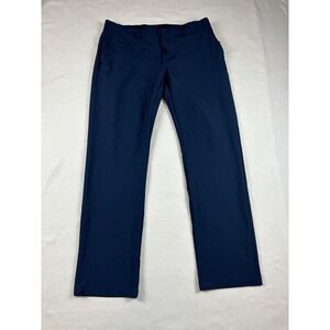 Greg Norman Mens Navy Blue Performance Golf Pants 36x32 Stretch Flat Front Shark